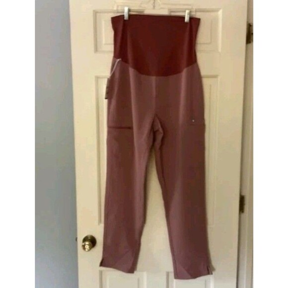 Figs Yola Maternity Mineral Mauve Scrub Pants Women Petite Small - Picture 2 of 7